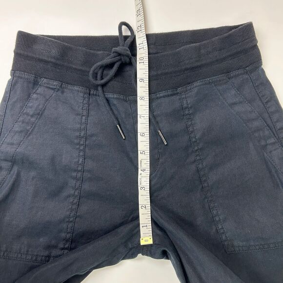 Level 99 Gabrielle Linen & Lyocell Drawstring Pants Cuffed Joggers Black XS EUC - Picture 6 of 9